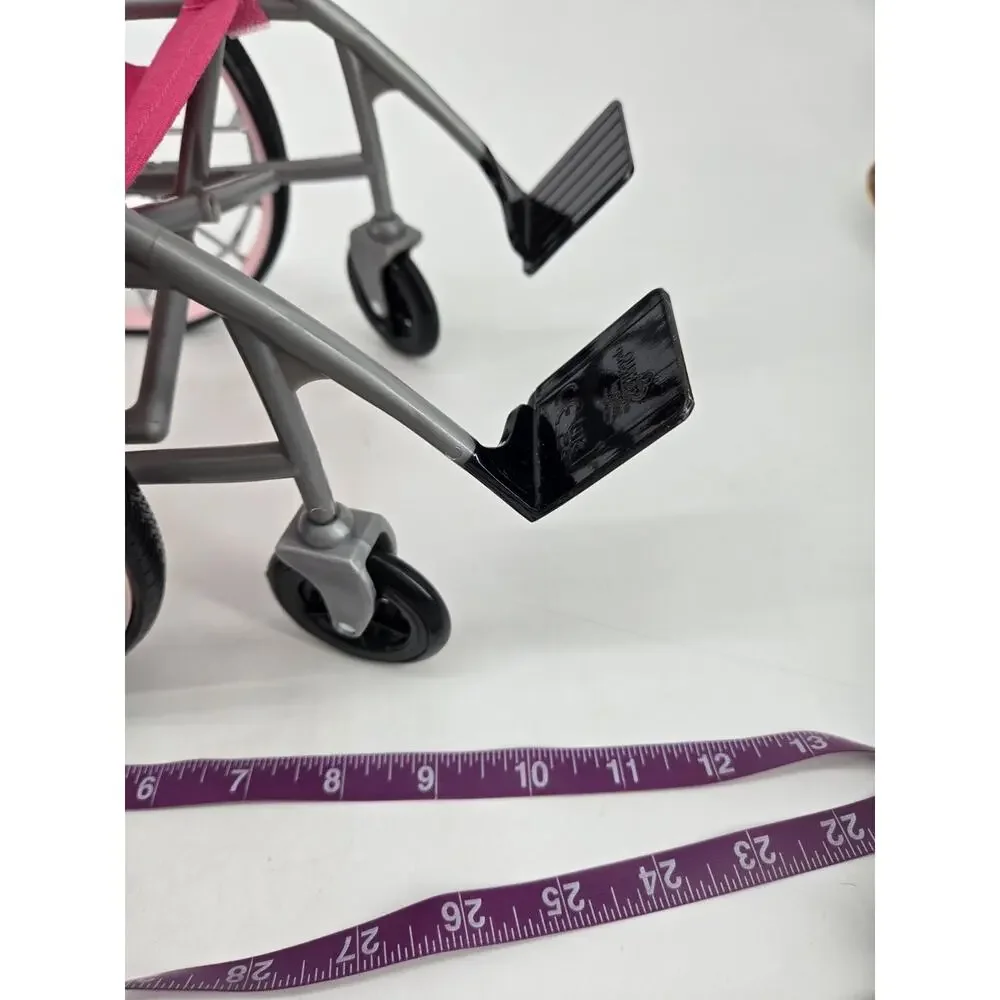 Our Generation Doll Wheelchair Pink Silver Fits 18